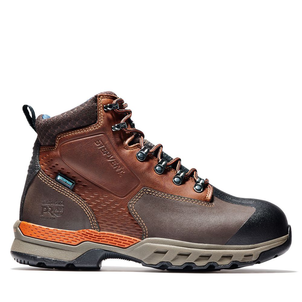 Timberland Mens Pro Boots Downdraft 6" Alloy Toe - Brown/Black - India BM0871463